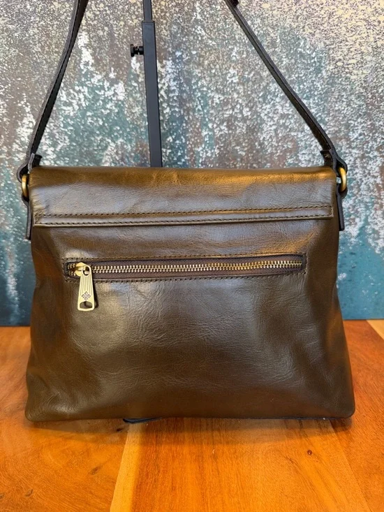 Patricia Nash Quiet Luxury Leather Crossbody Bag Olive Green + Coin Purse (VGUC) - Picture 12 of 17